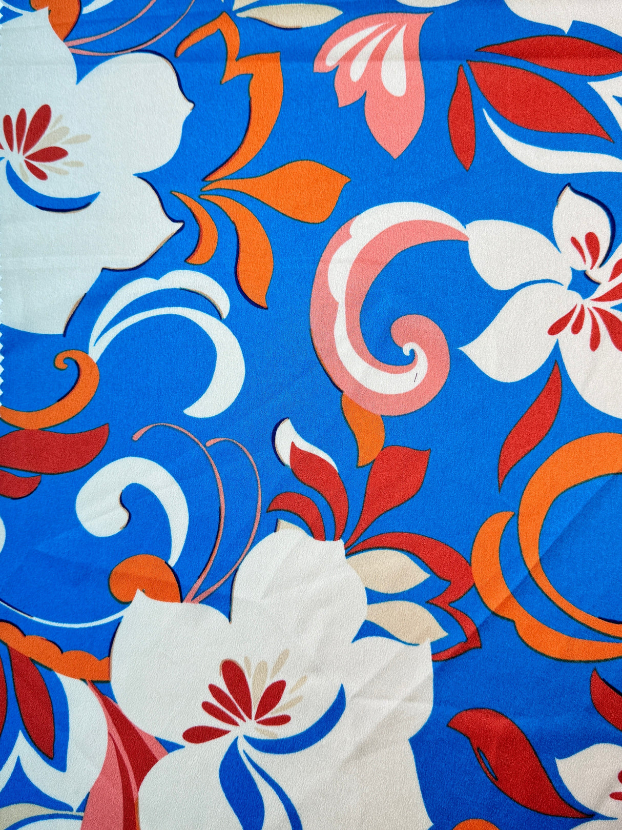 Printed Satin Blue Floral