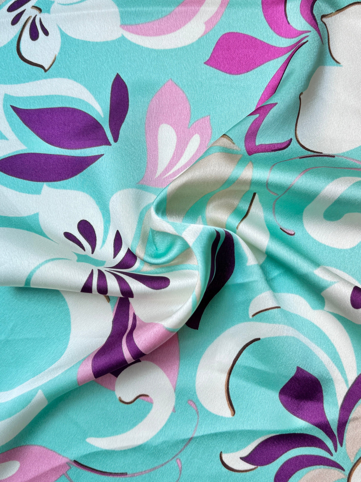 Printed Satin Sage Floral