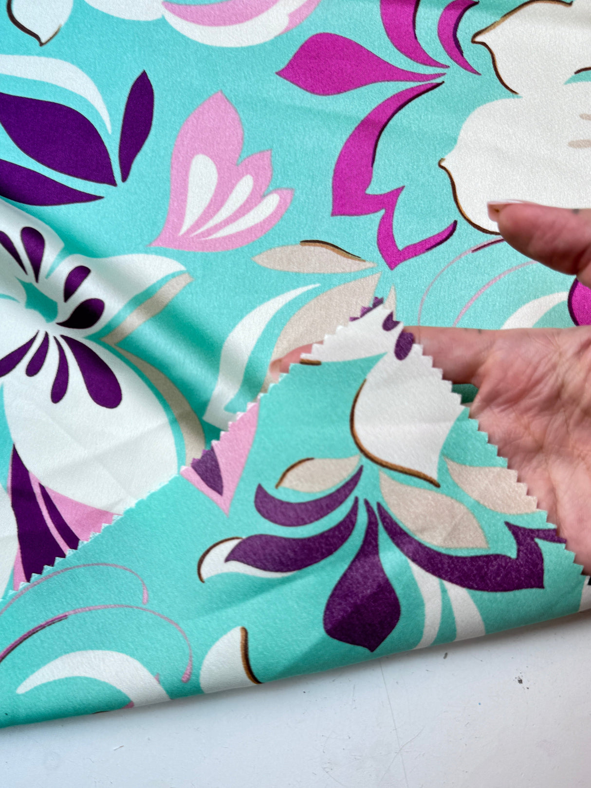 Printed Satin Sage Floral