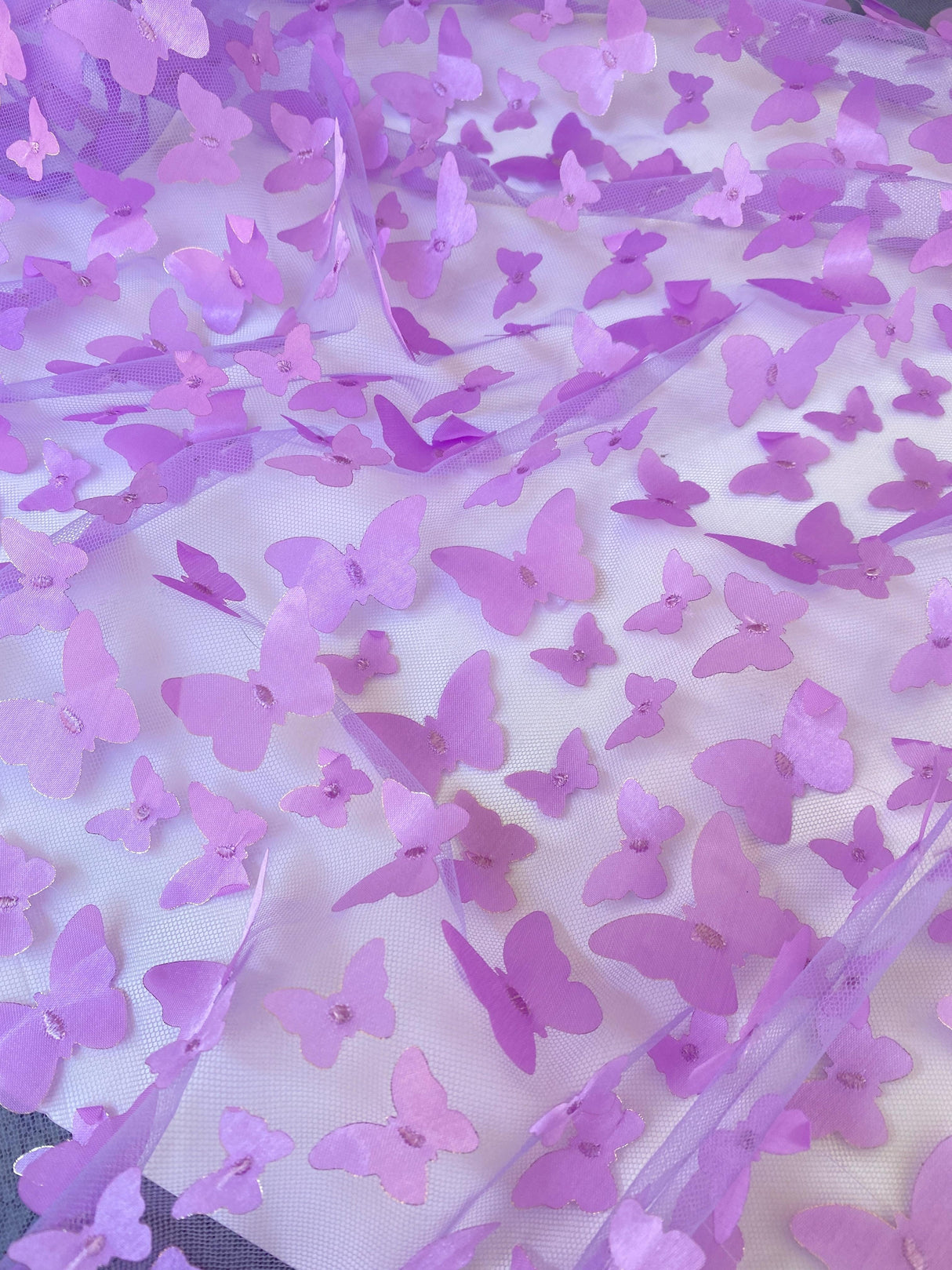 3D Lavender Butterfly Lace