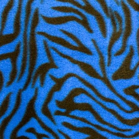 Blue/Black Zebra Fleece Fabric