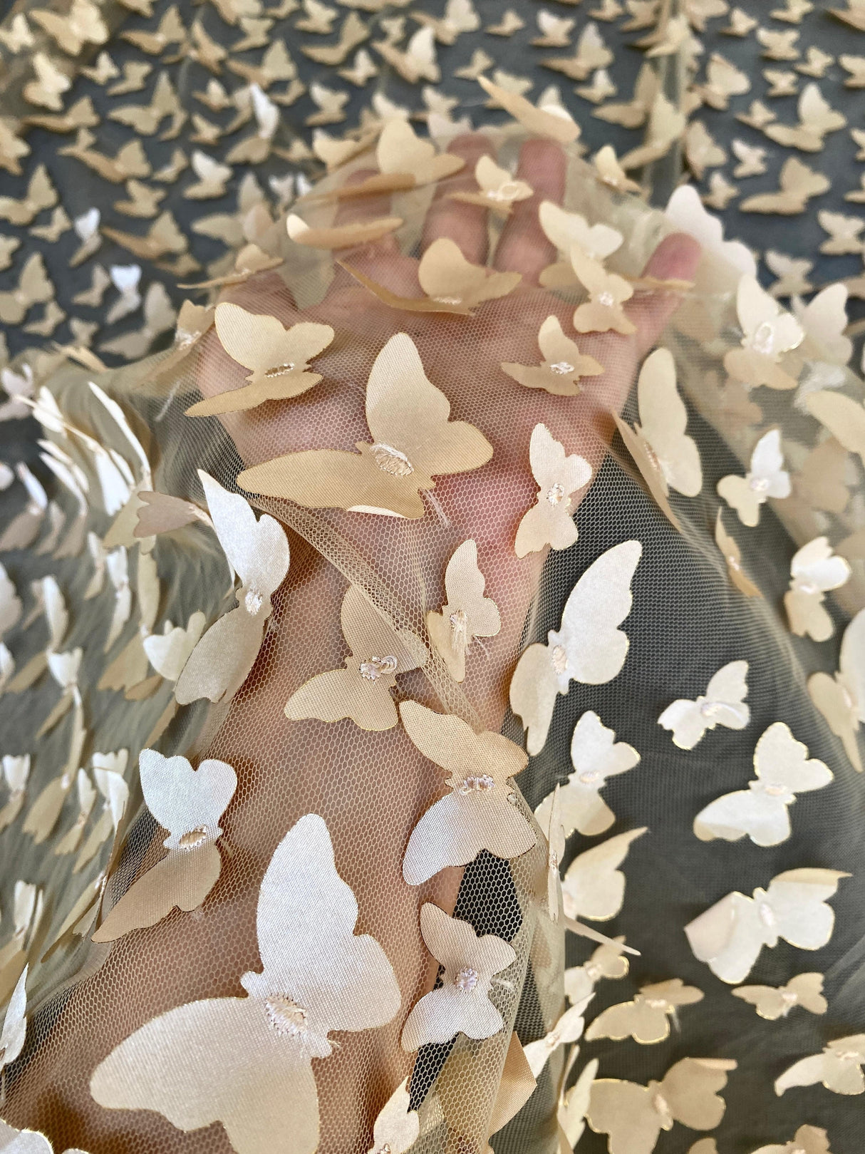 Gold 3D Butterfly Lace