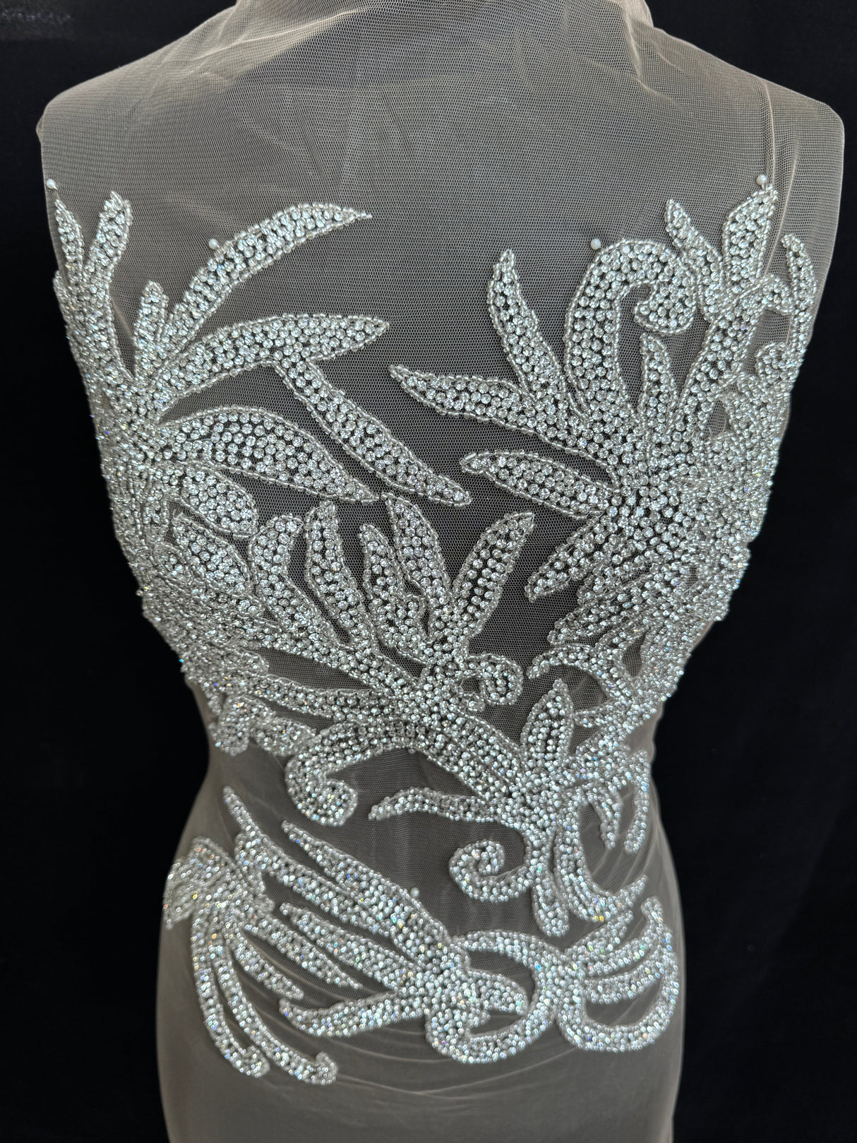 Silver Rhinestone Bodice Applique