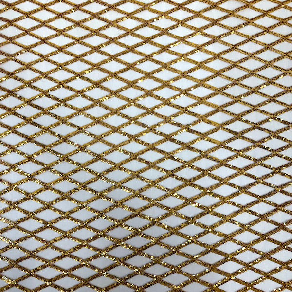 Sequins Stretch Mesh Fabric Diamond Pattern