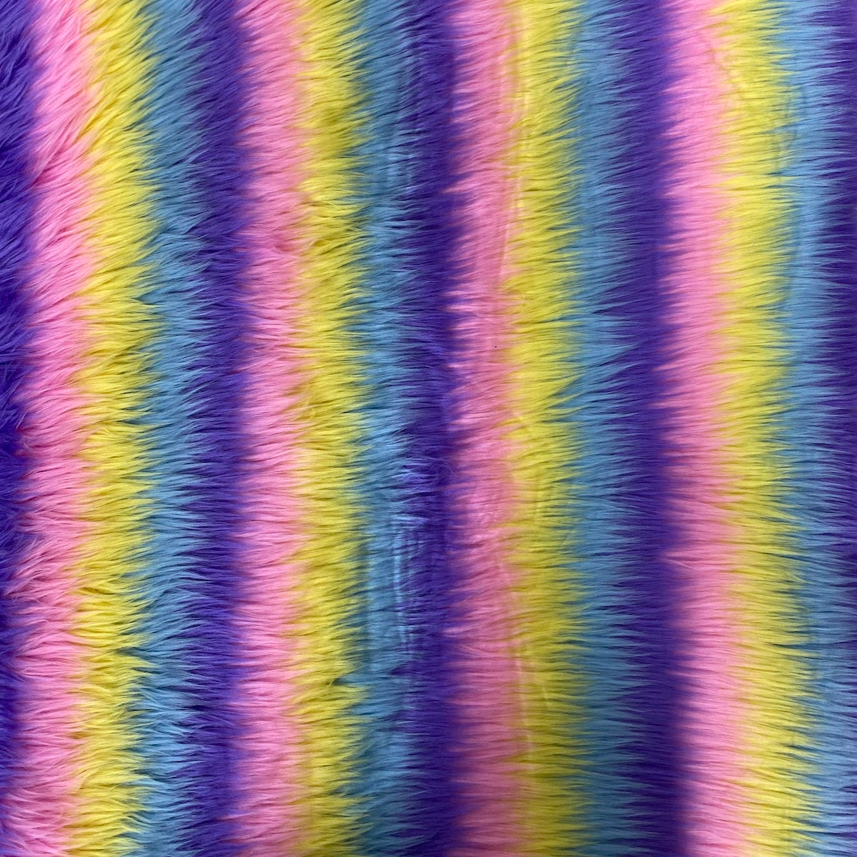 Faux Fur Fabric Striped Long Pile