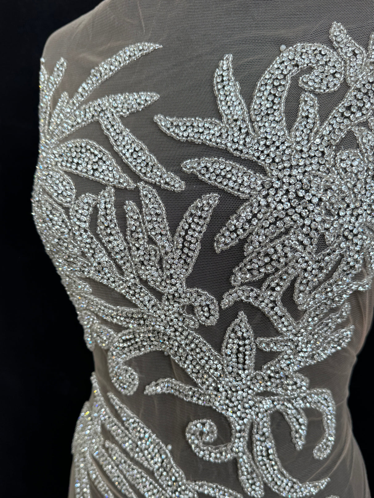 Silver Rhinestone Bodice Applique