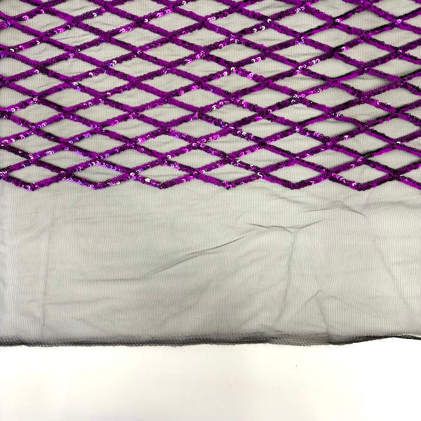 Sequins Stretch Mesh Fabric Diamond Pattern