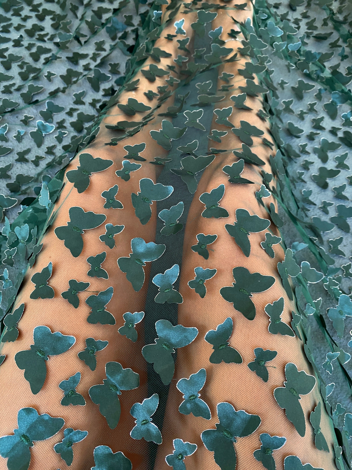 3D Butterfly Lace Hunter Green