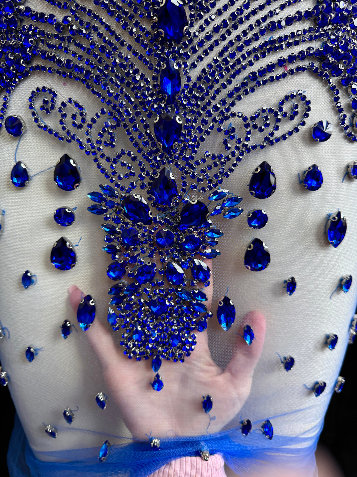 Royal Blue Rhinestone Bodice Applique