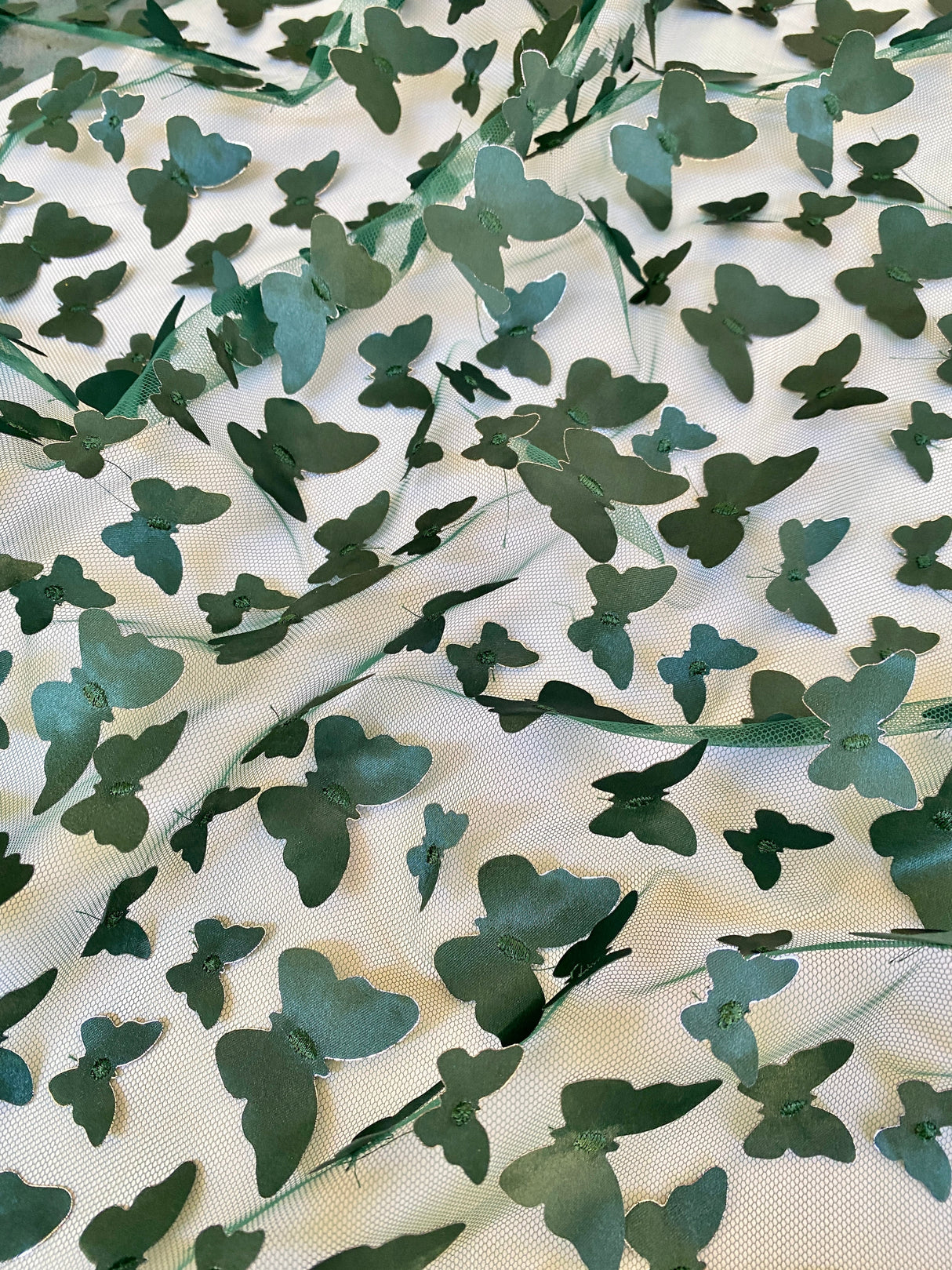 3D Butterfly Lace Hunter Green