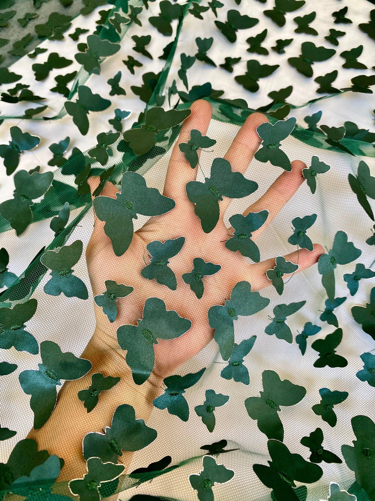 3D Butterfly Lace Hunter Green