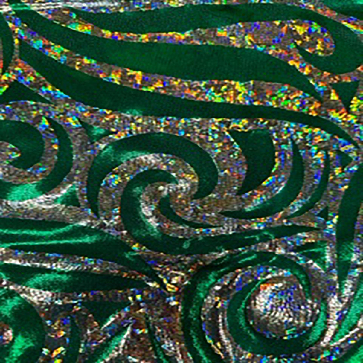 Nylon Spandex Paisley Foggy Foil Fabric