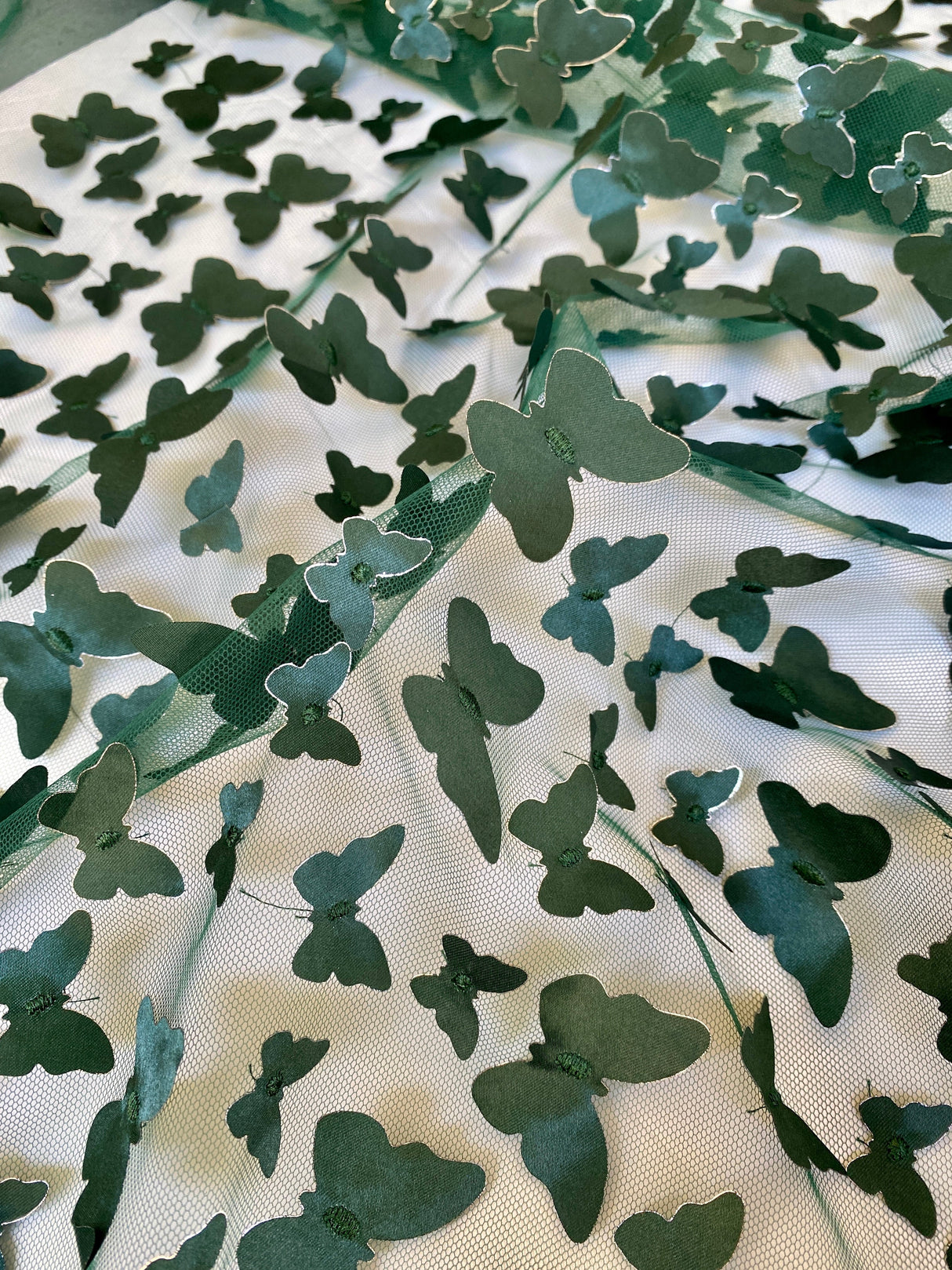 3D Butterfly Lace Hunter Green