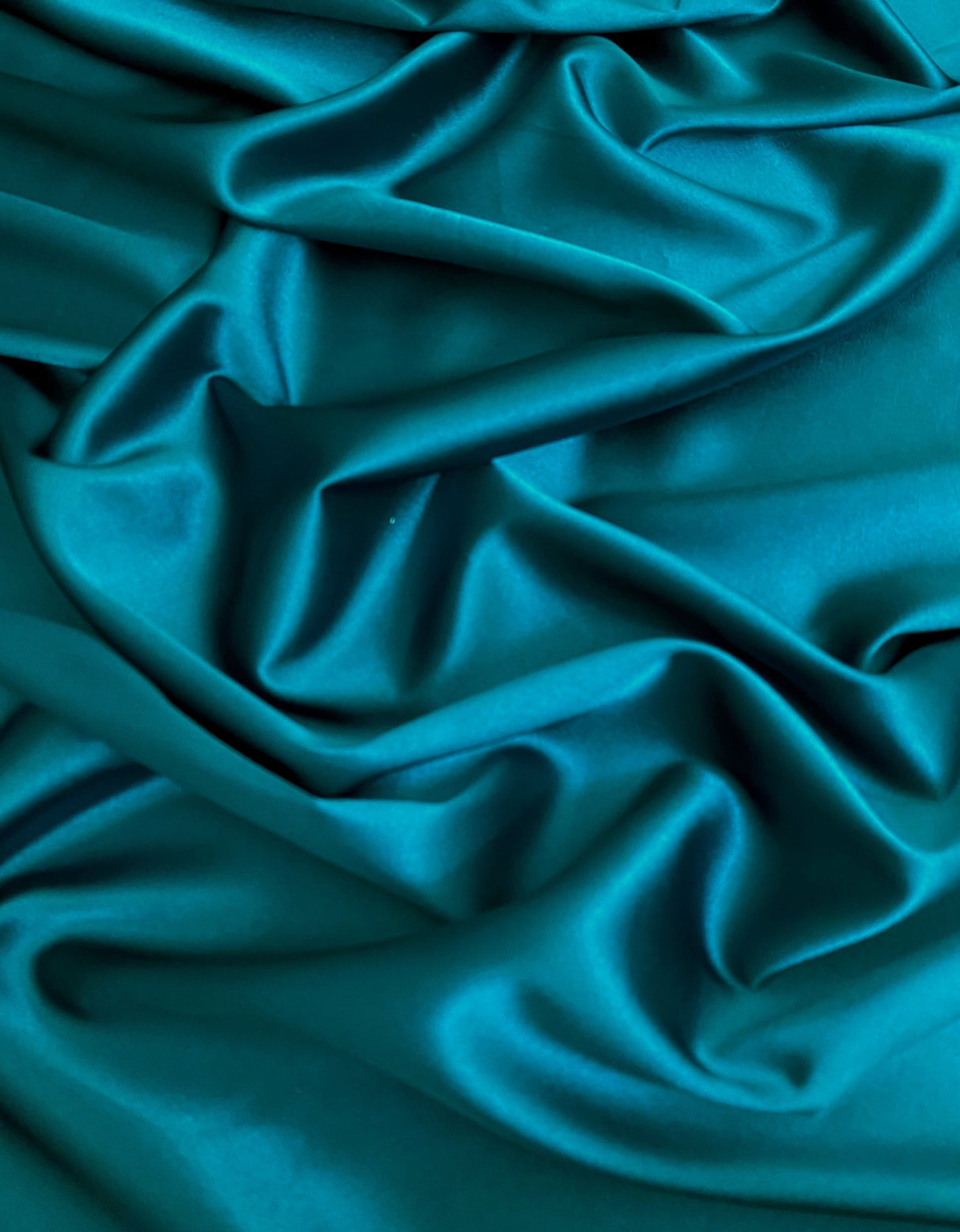 Stretch Satin Teal Green