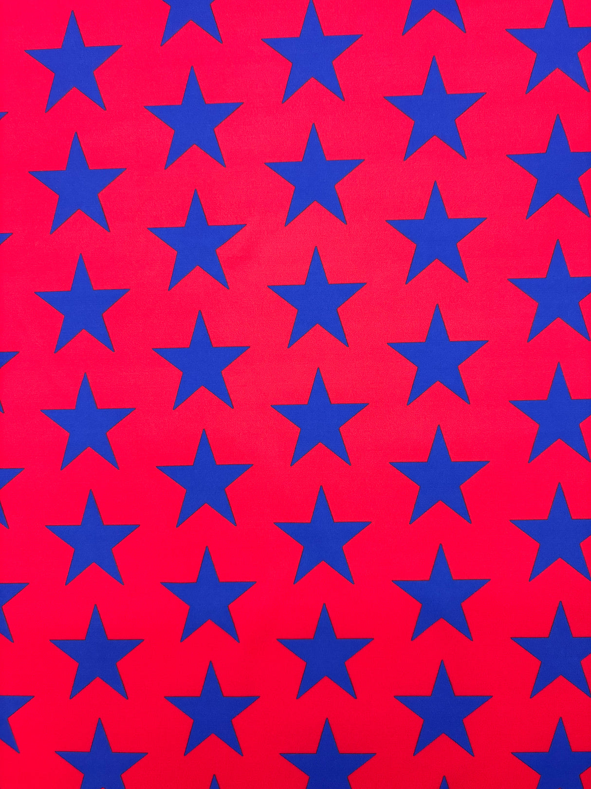 Red And Blue Star Printed Polyester Spandex Fabric - Red And Blue Star Print, 58"/60" Width (1 Yard)