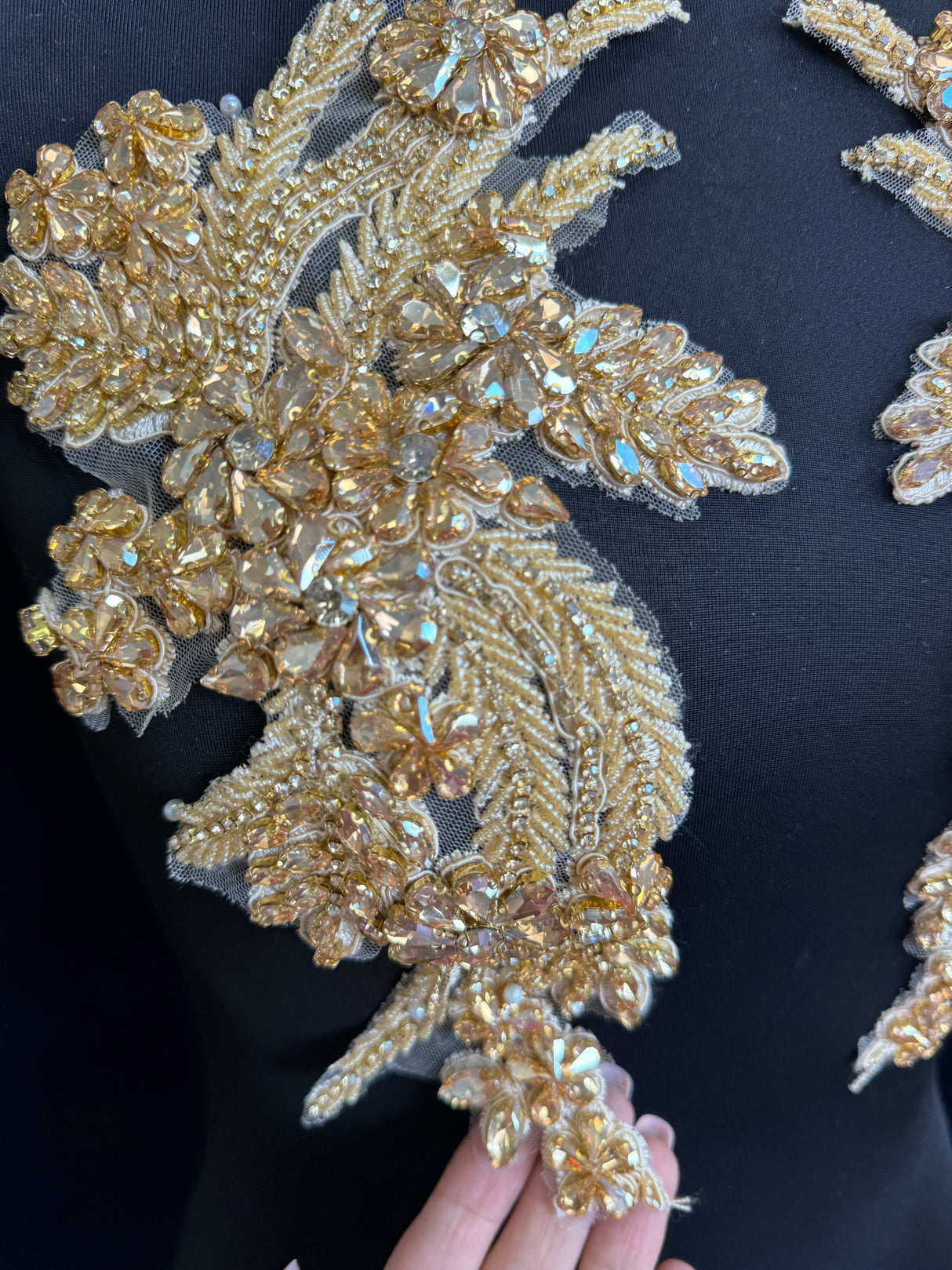 Gold Champagne Rhinestone Applique