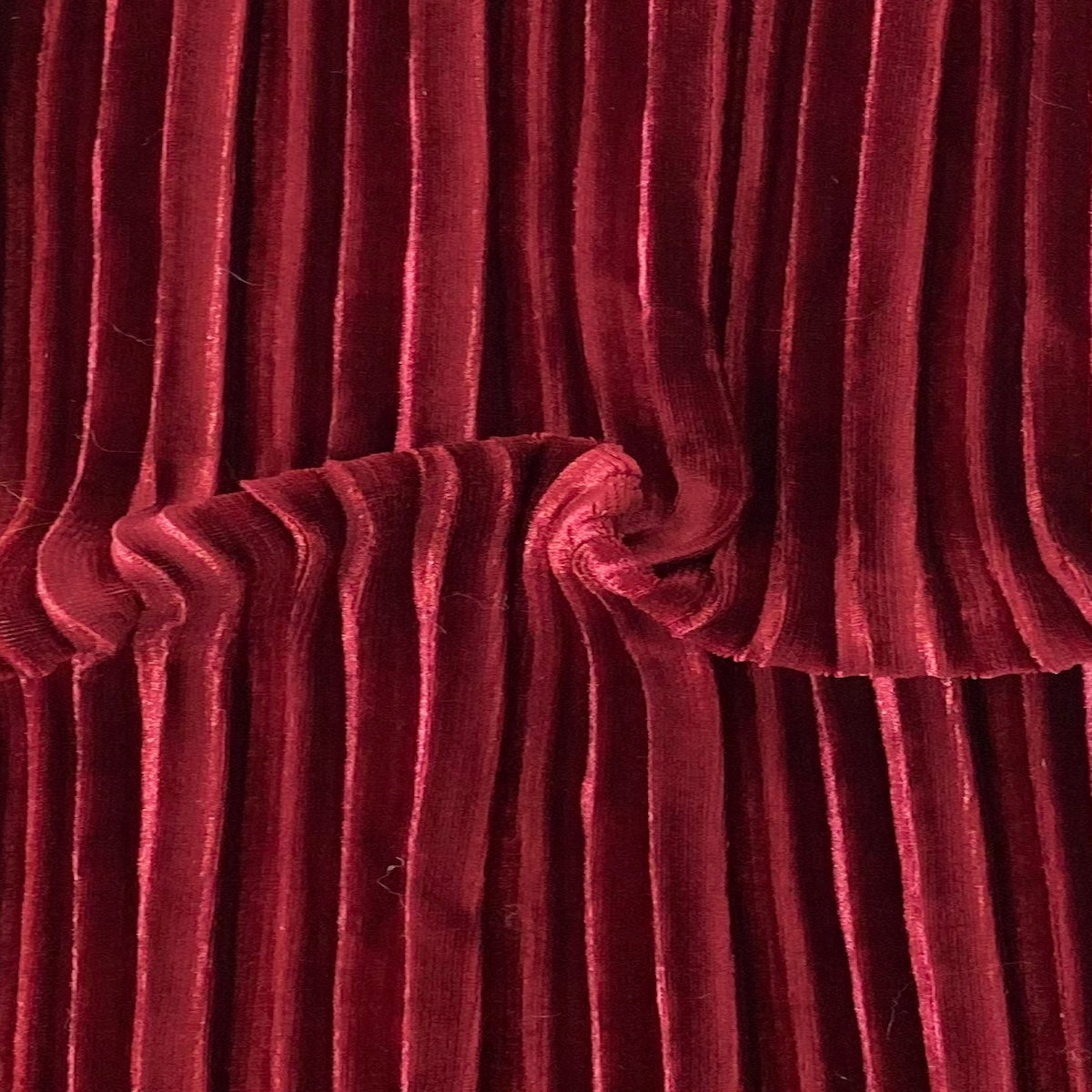 Pleated Stretch Velvet Spandex Fabric - 4-Way Stretch, 58" Width (1 Yard)