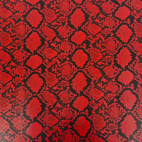 Snake Skin Faux Leather Vinyl Fabric Caicos Style, 54” Wide, Felt Backing for Handbags, Crafts & Décor