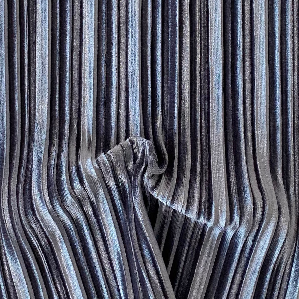 Pleated Stretch Velvet Spandex Fabric - 4-Way Stretch, 58" Width (1 Yard)