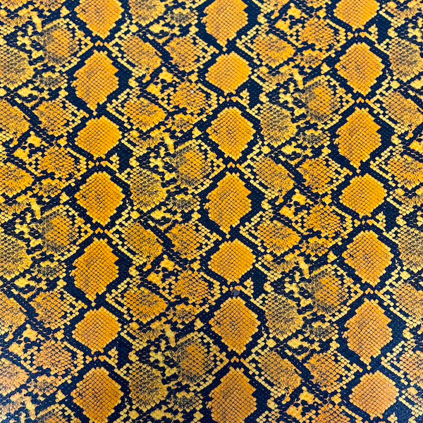 1 Yard Caicos Snake Skin Faux Leather Vinyl Fabric 100% PVC