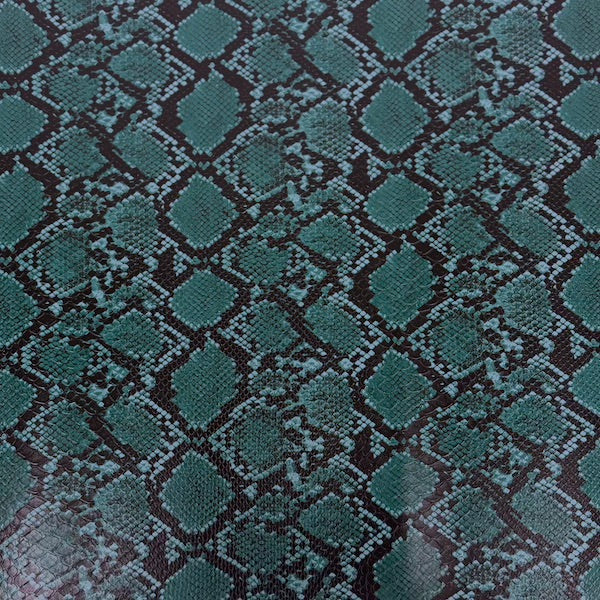 Snake Skin Faux Leather Vinyl Fabric Caicos Style, 54” Wide, Felt Backing for Handbags, Crafts & Décor