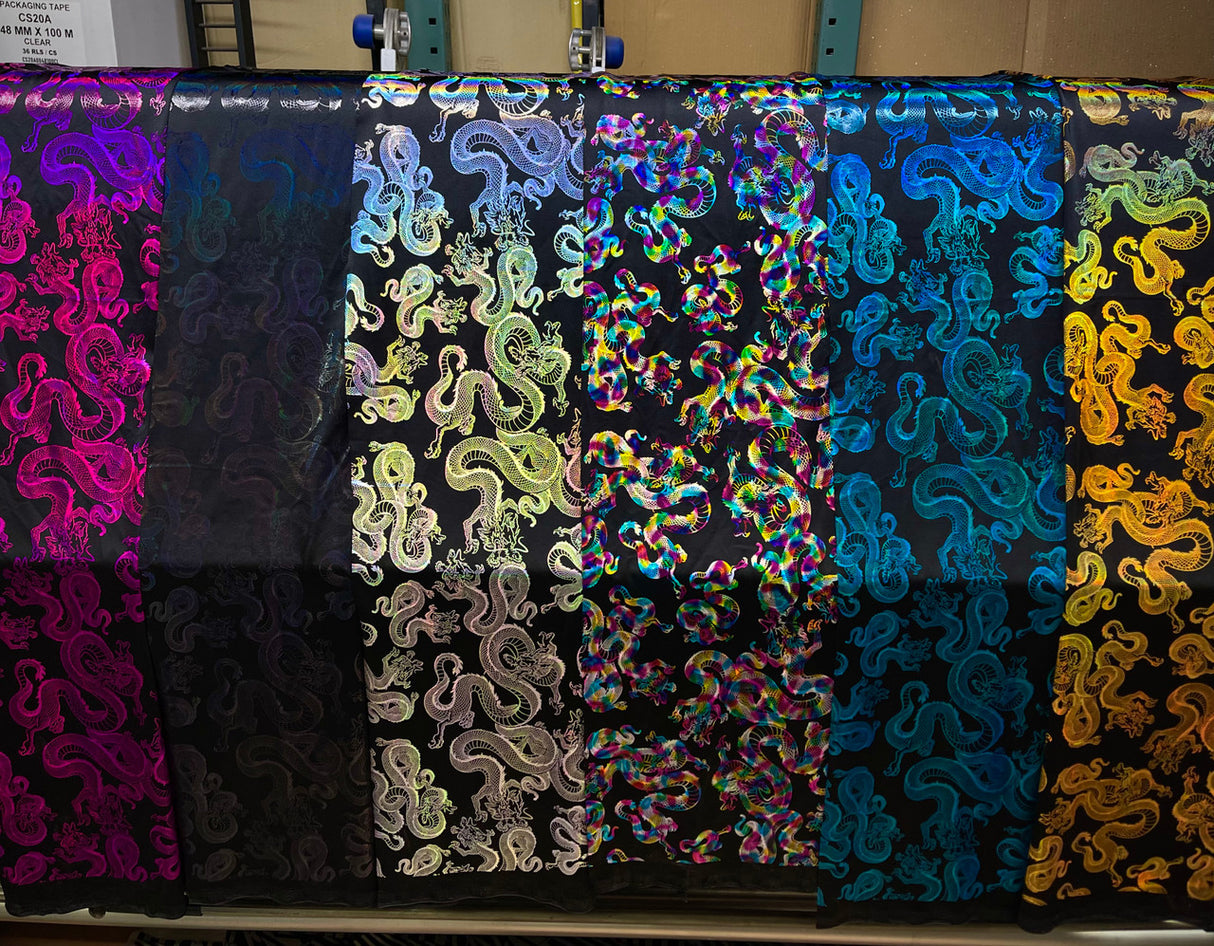 Dragon Empire Poly Spandex Foil Fabric - Shiny Reflective Holographic, 58"/60" Wide