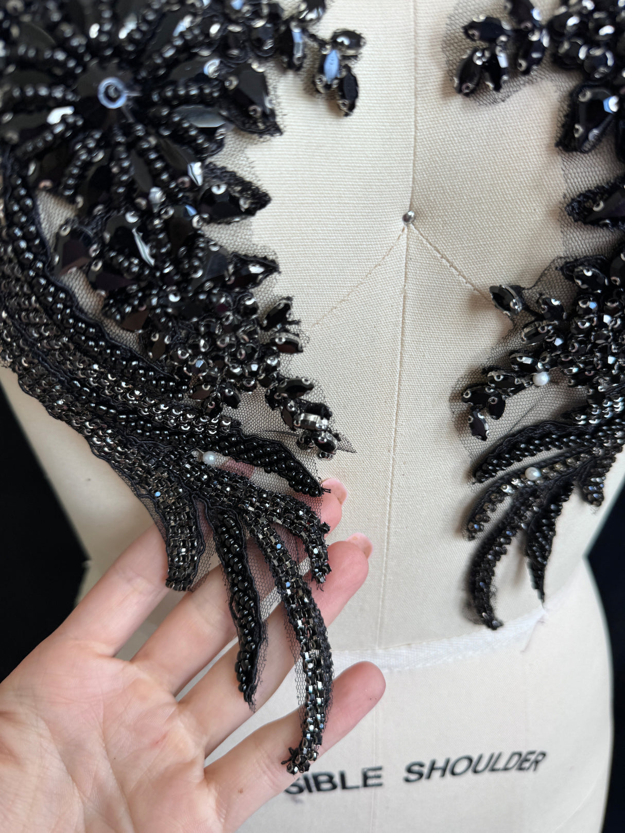 Black Rhinestones Applique
