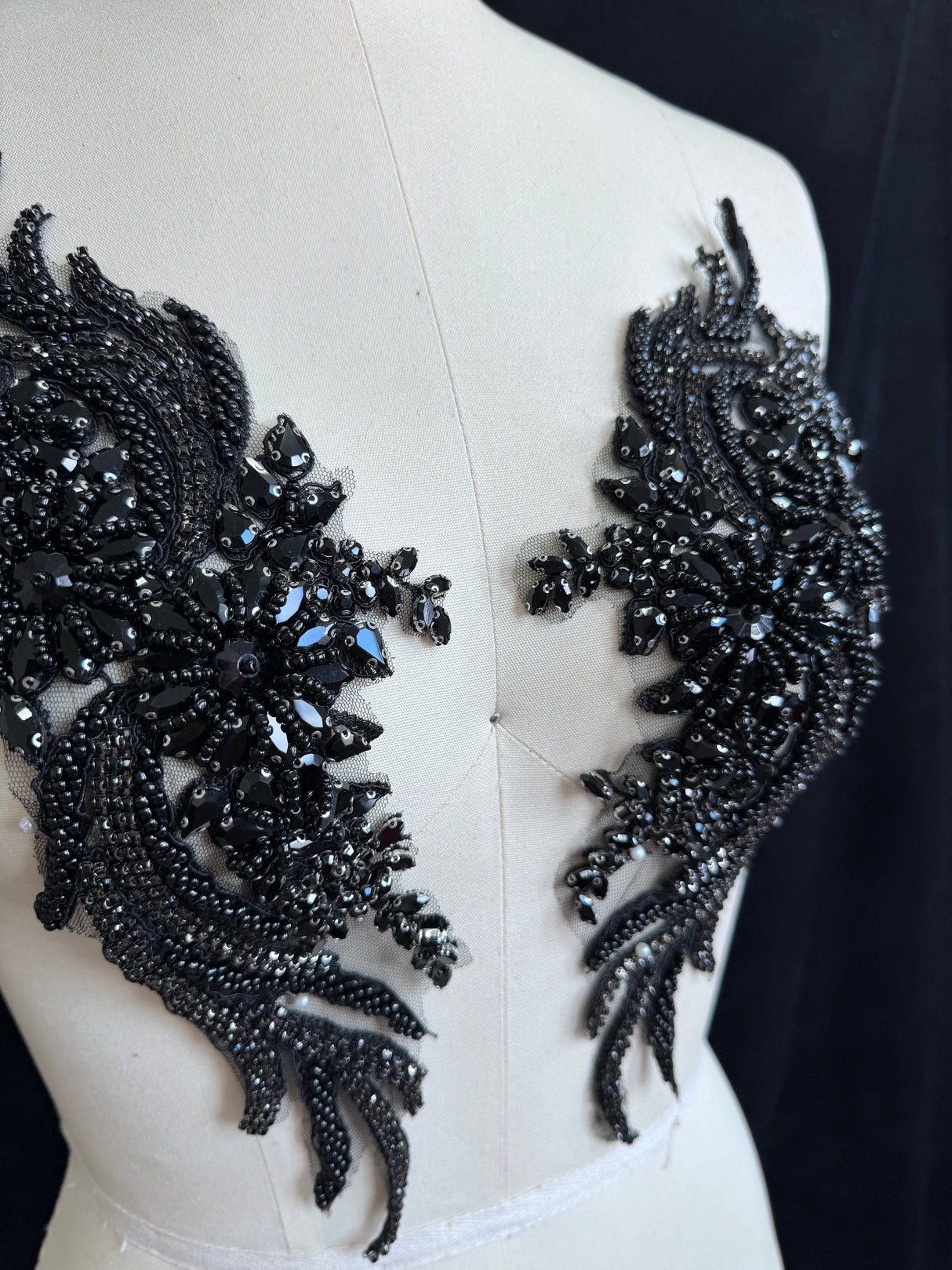 Black Rhinestones Applique