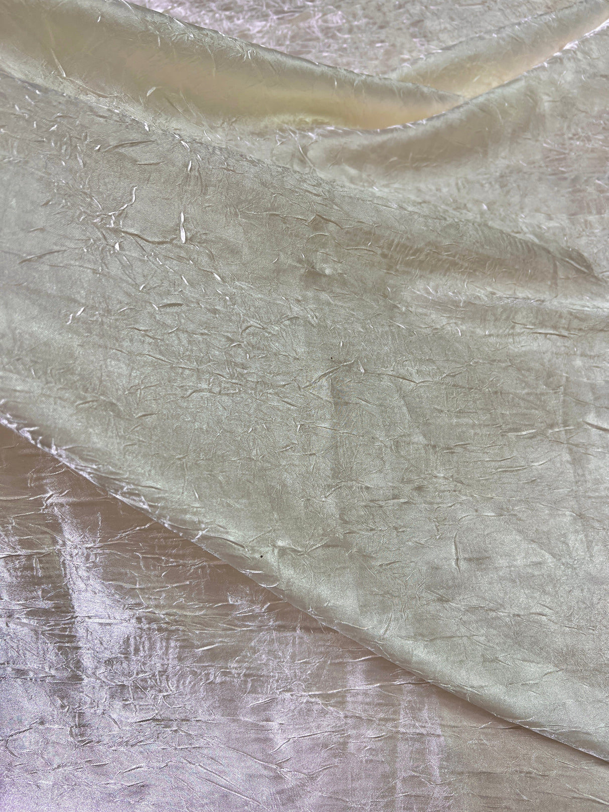 Ivory Crinkle Satin