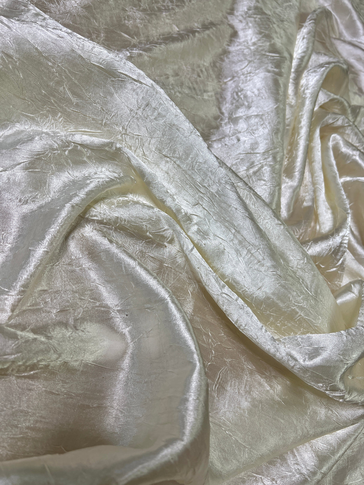 Ivory Crinkle Satin