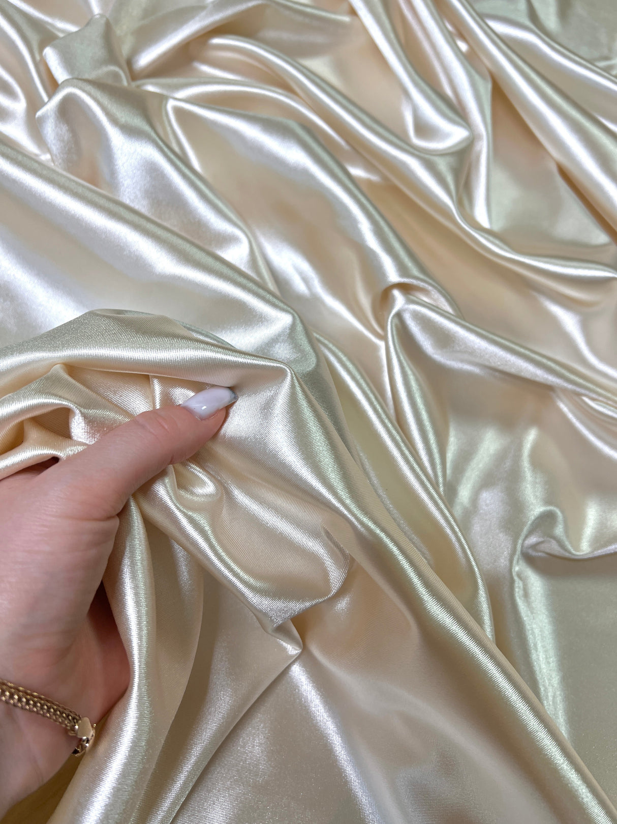 Ivory Shiny Nylon Spandex