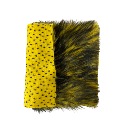 Husky Print Long Pile Shaggy Faux Fur Fabric - 50 Percent Acrylic 50 Percent Polyester Fabric, Husky Print, 60" Width, 2" Pile Length (1 Yard)