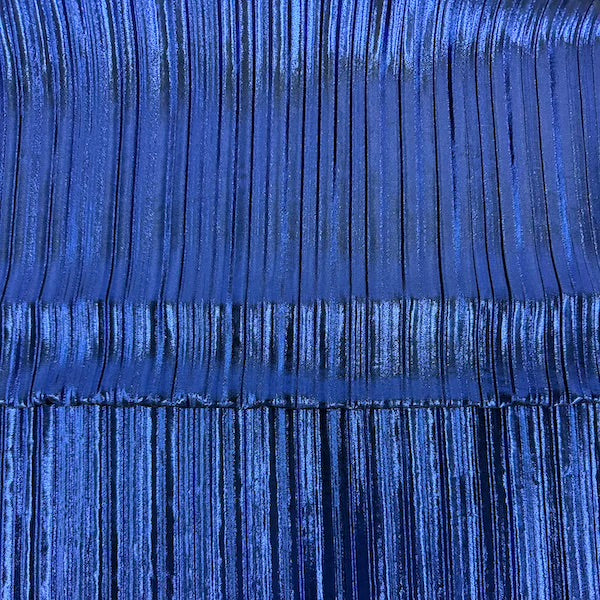 Metallic Pleated Foil Spandex Fabric - Fuchsia, 58" Width (1 Yard)