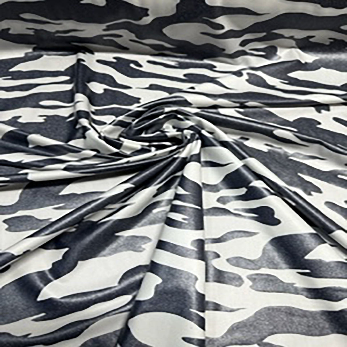 Polyester Spandex Army Stretch Silver Foil Fabric