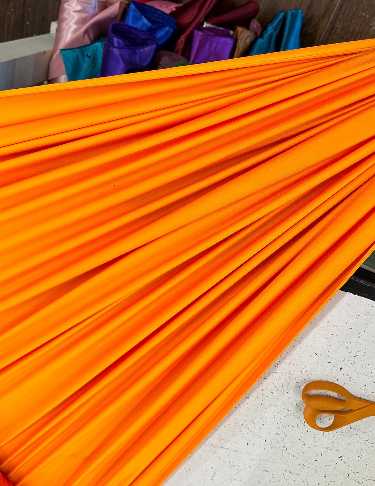 Shiny Yoga Spandex Bright Orange