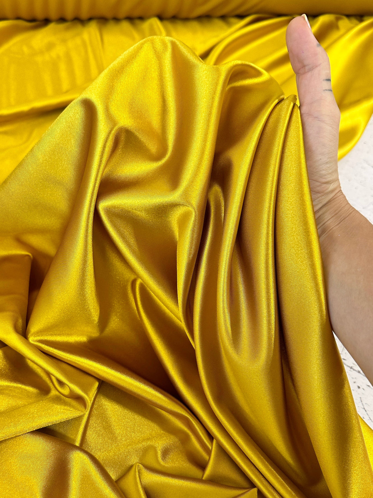 Shiny Nylon Spandex Mustard Gold