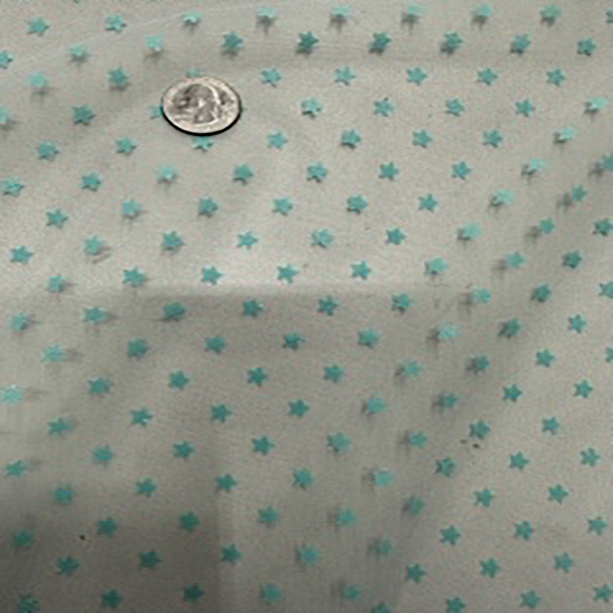 Polyester Mesh Glitter Little Star Fabric Mint 60"