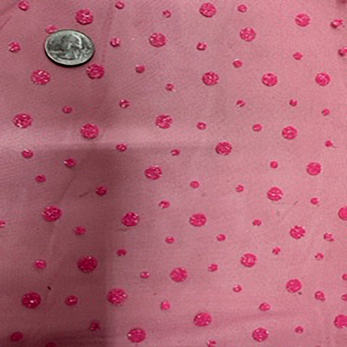 Polyester Mesh Glitter Dot Fabric Hot Pink 60"