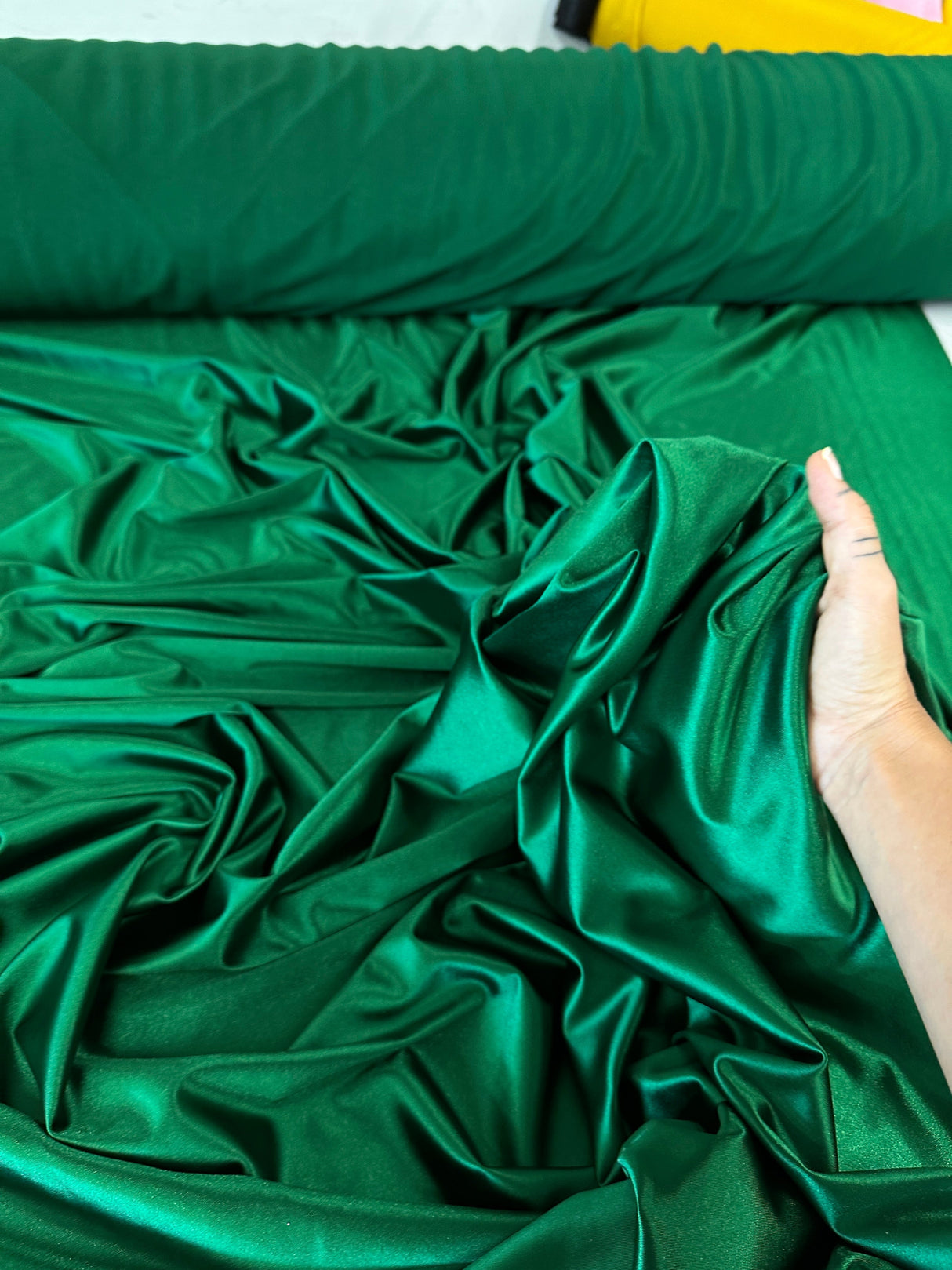 Shiny Nylon Spandex Diamond Green