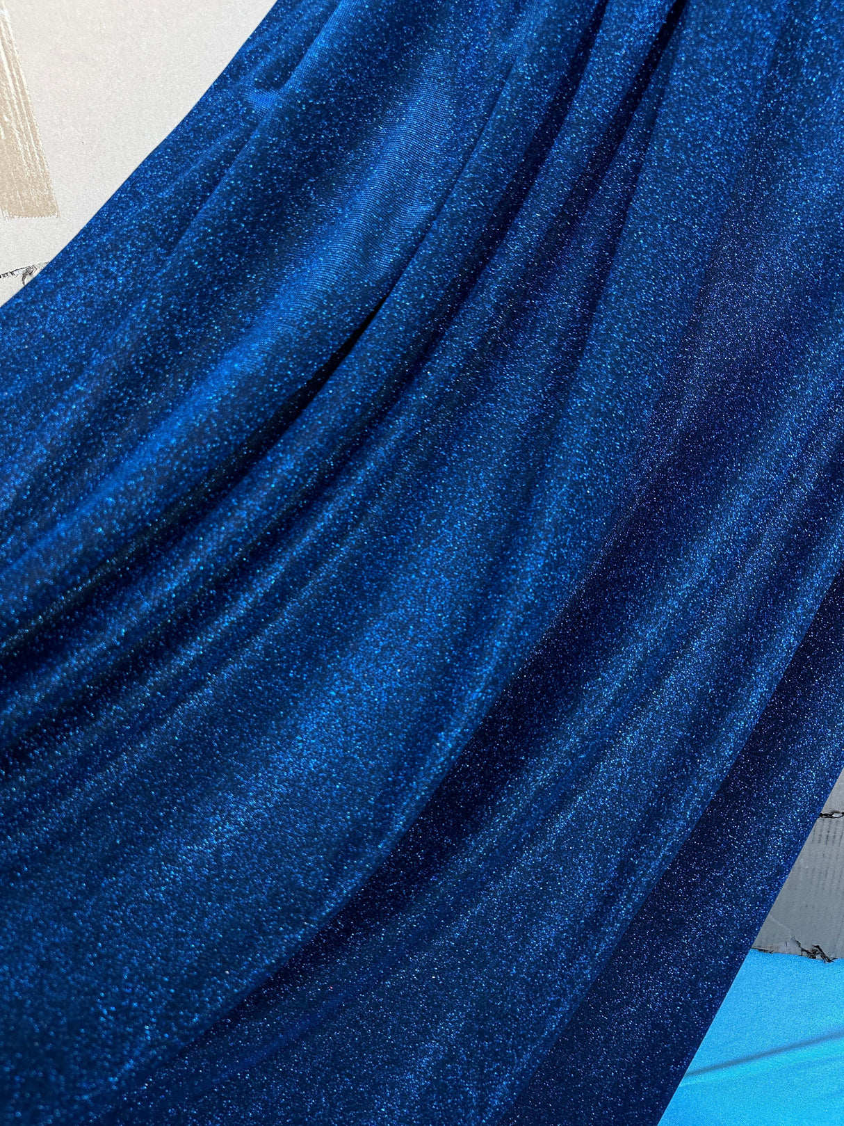 Navy Stretch Metallic Lurex