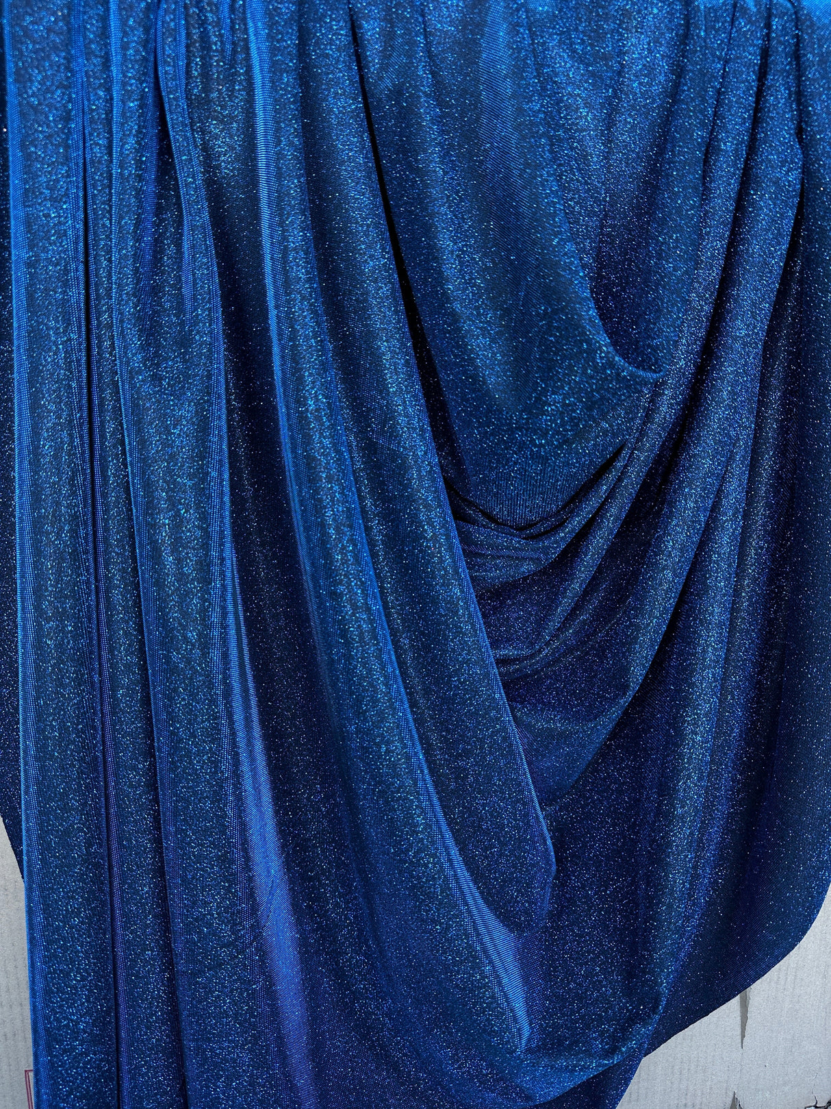 Navy Stretch Metallic Lurex
