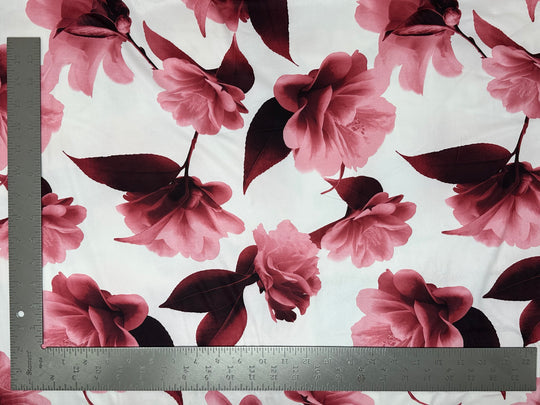 1 Yard DTY Double Brushed Knit Floral Print Fabric Stretch Soft Material for Clothing 58 Inches Width