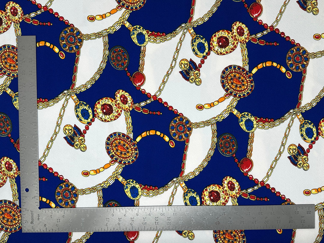 1 Yard Stretch Liverpool Knit Chain Print Fabric for Dresses, Headbands, Dancewear Width 58 60 Inches