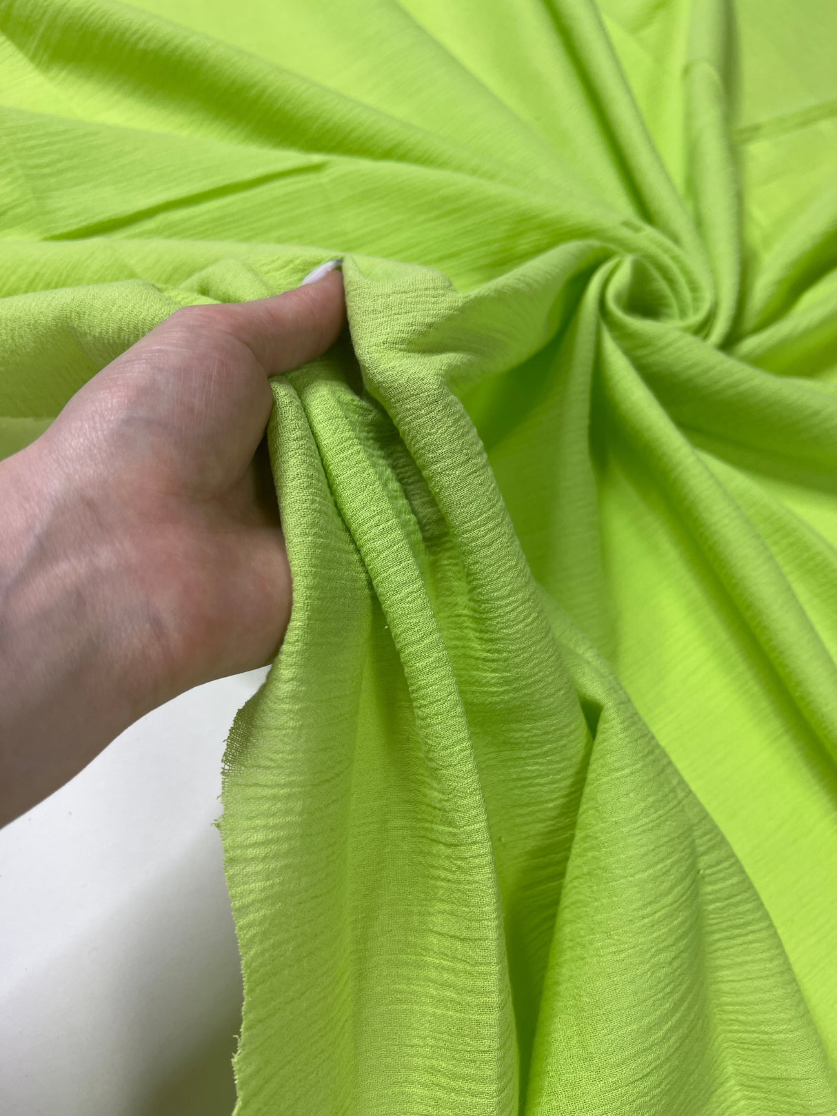 Lime Green Crinkle Cotton Gauze