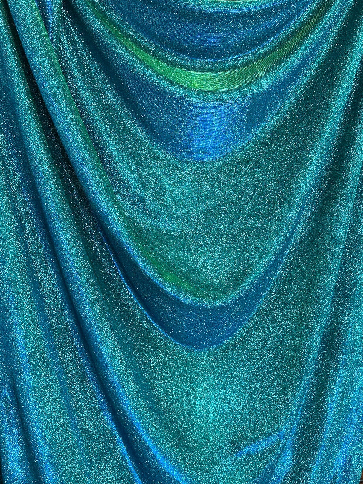 Teal Iridescent Stretch Metallic Lurex