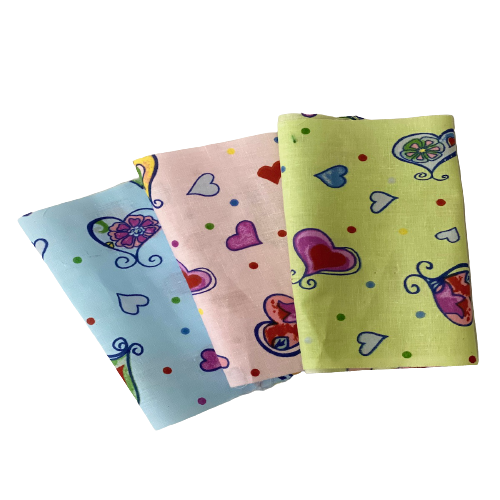 Heart Shape Polka Dot Print Poly Cotton Fabric - Heart Shape Polka Dot Print, 59" Width (1 Yard)