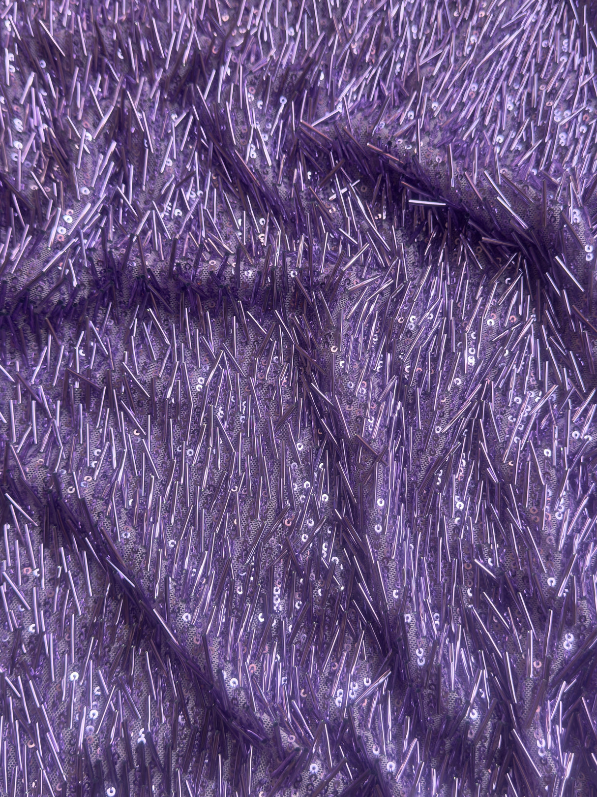 Fringe Sequin on Mesh Lavender
