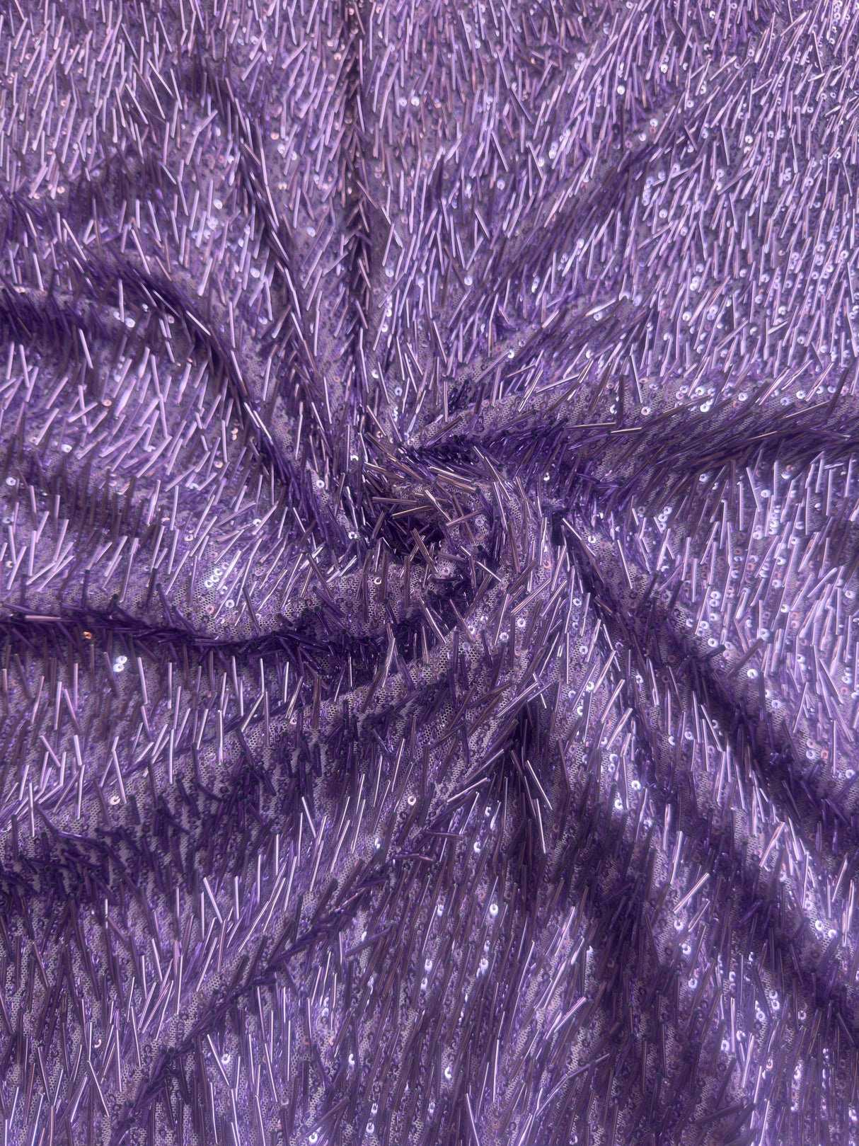 Fringe Sequin on Mesh Lavender