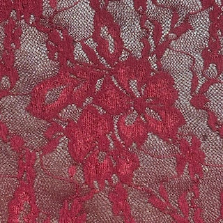 Floral Stretch Lace Fabric 60" Wine