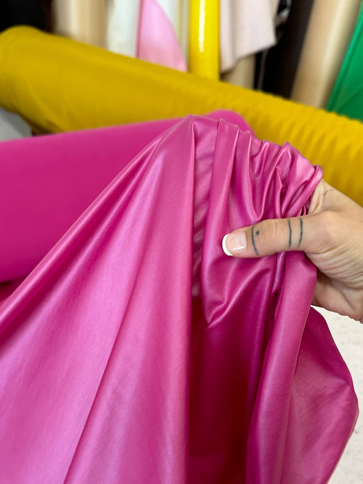 Hot Pink 4 Way Stretch Faux Leather